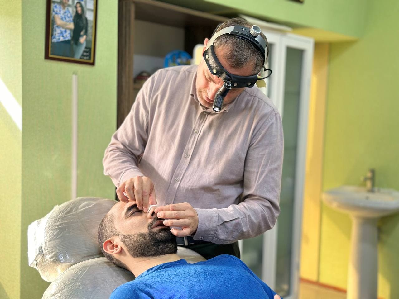 Is the shape of the nose shown to the patient?